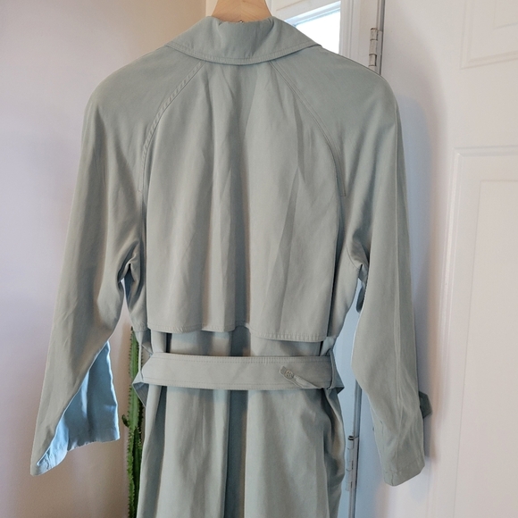 London Fog Mint Green Soft Longsleeve Belted Business Trench Coat, Size‎ 12P - Picture 10 of 12